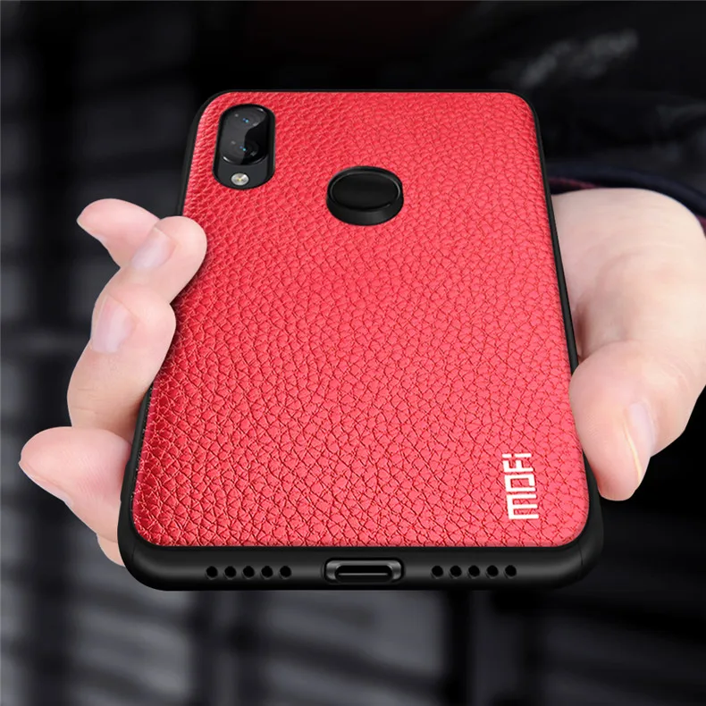 For Xiaomi Redmi Note 7 Case Cover For Redmi Note 7 Pro Case MOFi Silicone Shockproof Case Capas Original PU Leather Folio Coque - Цвет: Red