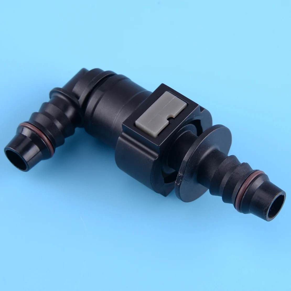 

CITALL New Male 11.8MM SAE & Female 3/8" 10MM Elbow Quick Release Disconnect Connector for Nylon Fuel Line Rubber Hose Coupler
