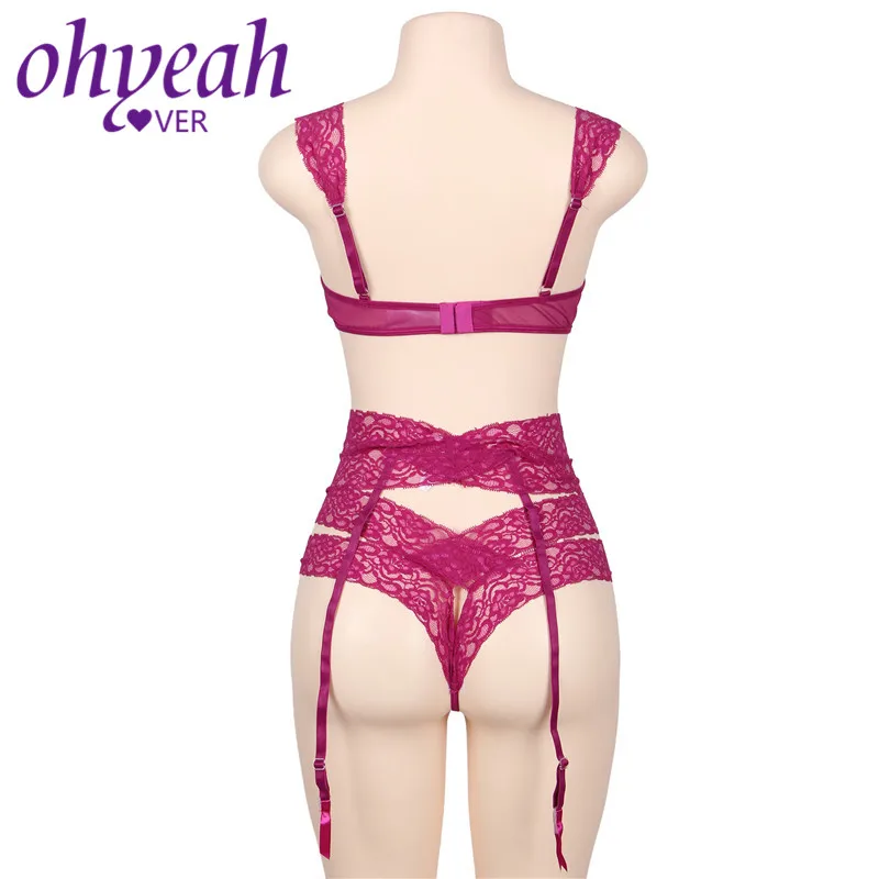 Ohyeahlover Open Cup Sexy Underwear Crisscross Lace Bra Set Woman Lingerie Sets Bandage Micro Bikini Hot Sexy Erotic RM80387