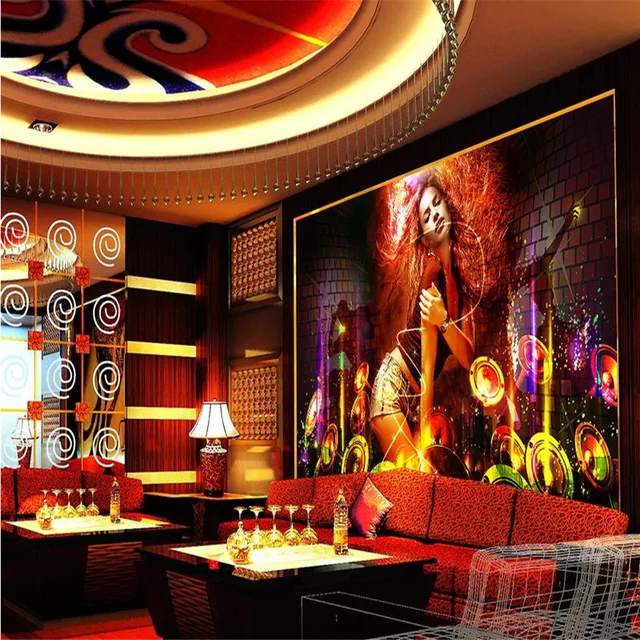 Wallpaper Gold Music Singing And Dancing Disco Nightclub Bar Wallpaper Gold Music Singing And Dancing Disco Nightclub Bar Ktv Wall Art Room