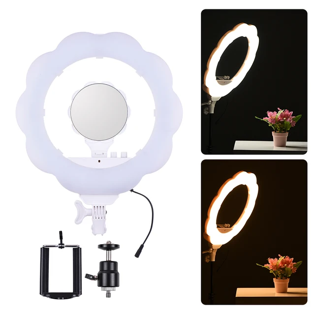 SL 107 Ring LED Video Light Fill Light with Makeup Mirror 384pcs SMD
