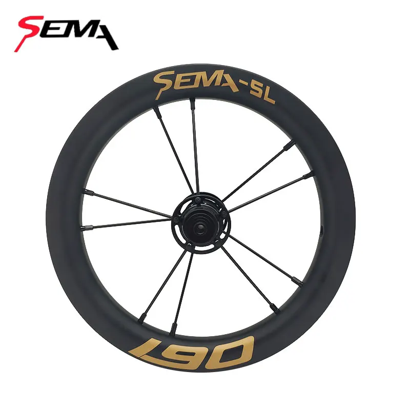 Carbon wheels SEMA SL190 190g carbon wheelset 12inch super light wheels with 6801 bearing for Kids balance bike/Striders/push