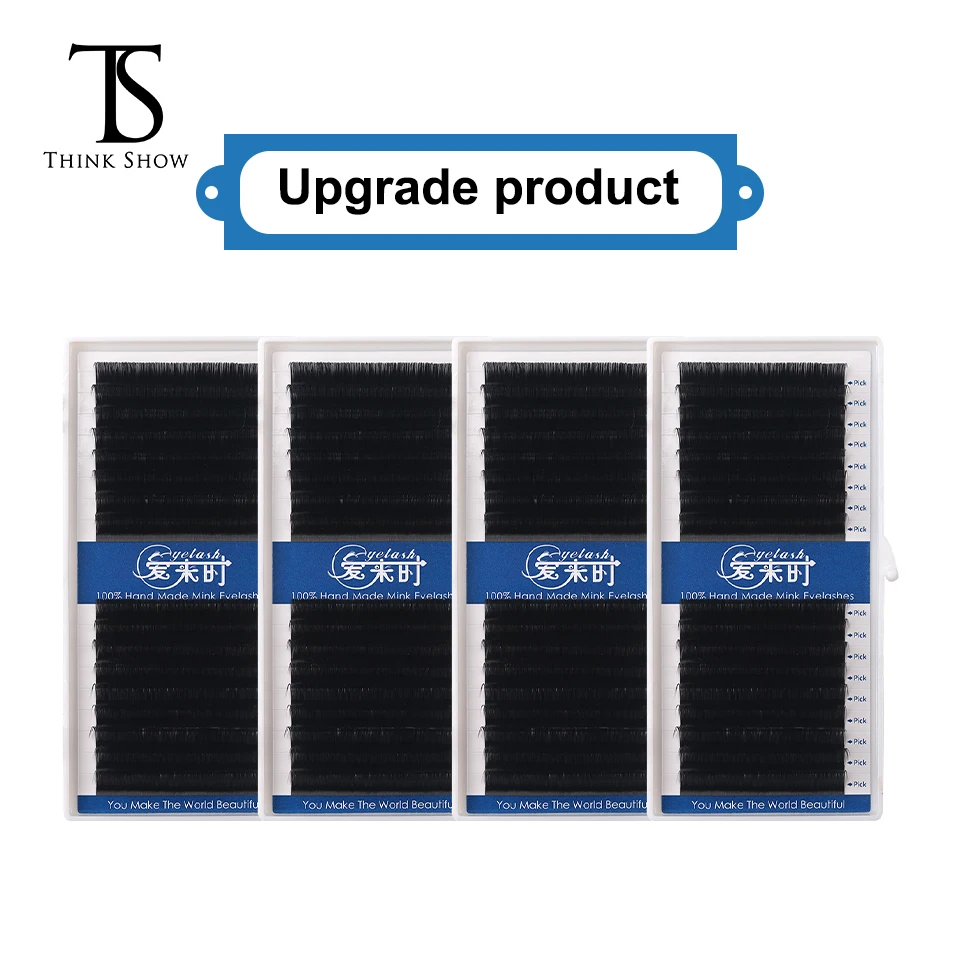 

4trays 0.03-0.25mm 17lines/tray Eyelash Extension Upgraded Lashes Easy to Pick Up Eyelashes Silver Tape Cards Individual Lashes