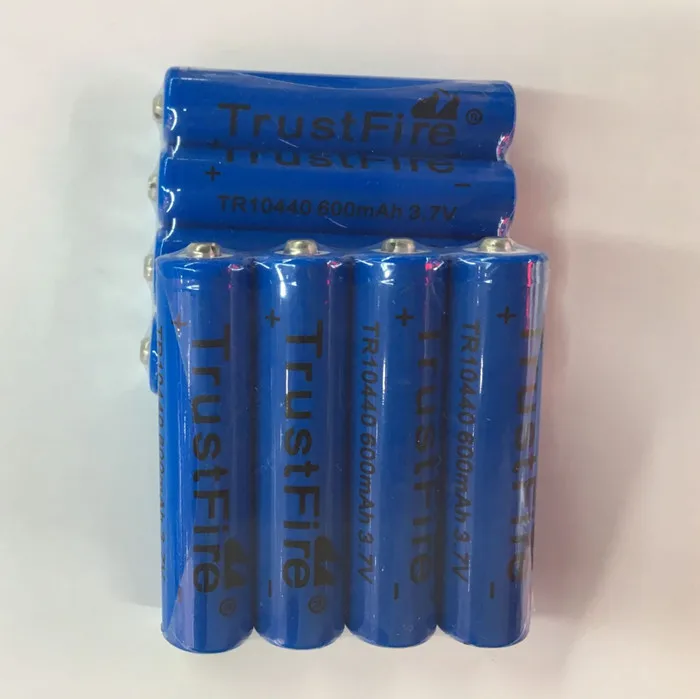 20pcs/lot TrustFire 3.7V TR10440 600mAh 10440 Li-ion Battery Rechargeable Batteries for LED Flashlights Headlamps 20pcs/lot TrustFire 3.7V TR10440 600mAh 10440 Li-ion Battery Rechargeable Batteries for LED Flashlights Headlamps