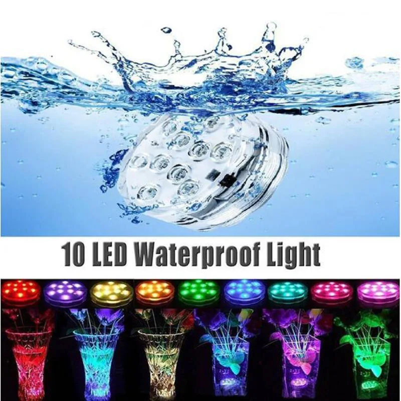 

LED Colorful Underwater Lights Remote Control Waterproof Aquarium LED Diving Light Submersible Fish Tank Decorative Light