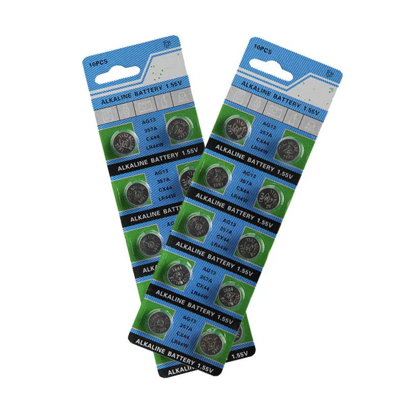 

10pcs/lot AG13 357A LR44 SR44SW SP76 L1154 RW82 RW42 Battery cell Coin battery for watch, 10pcs AG13 battery