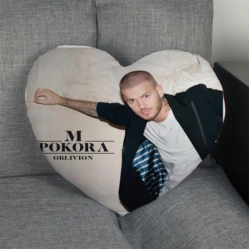 Заказная M. Pokora подушка в форме сердечка Наволочка на молнии Обложка свадьба для дома или офиса, декоративные размеры лучший подарок DIY - Цвет: 6