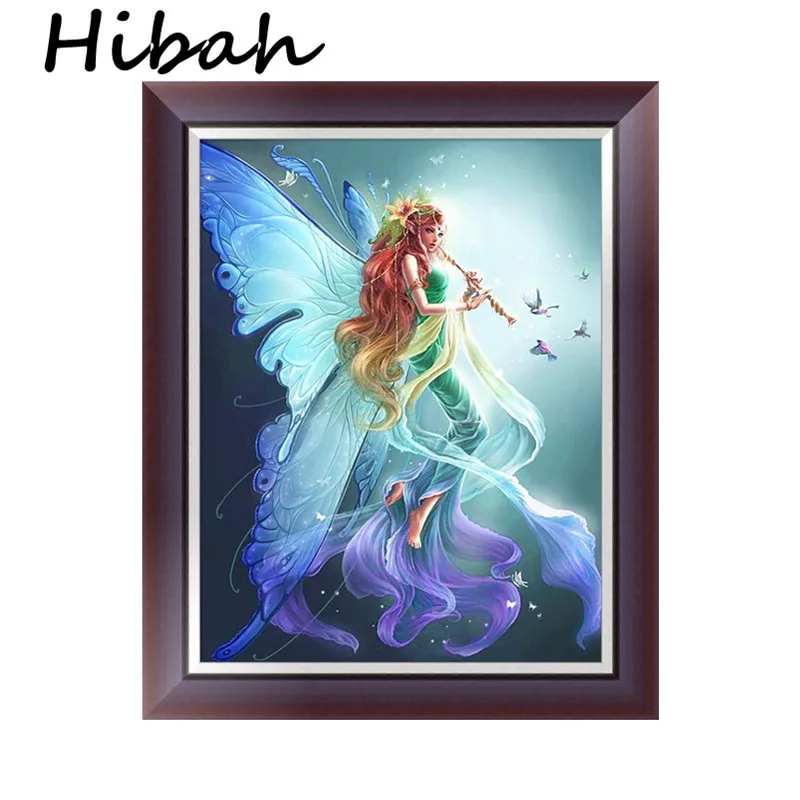 

5D DIY Diamond Cartoon Cross Stitch Round Diamond Embroidered Butterfly Elf Pattern Diamond Mosaic Painting