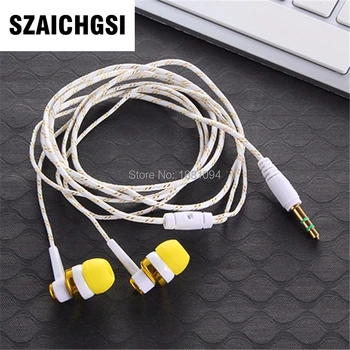 

SZAICHGSI 3.5mm In-Ear Stereo braided Earbuds Earphone For iPhone For Samsung by fast shipping wholesale 500pcs