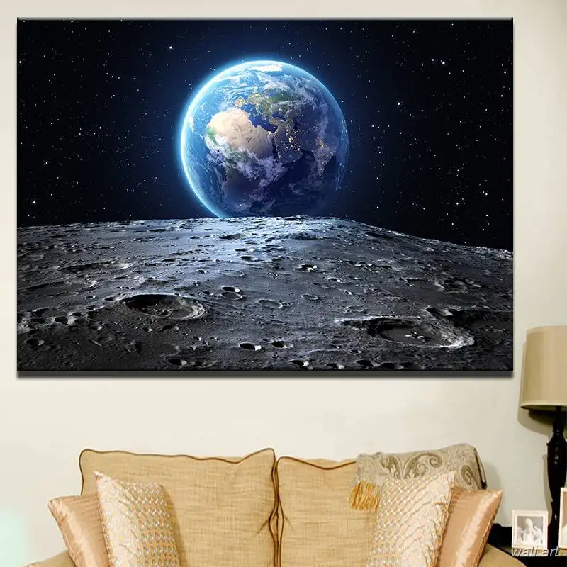 

Printed Landscape Modular Picture Frame Canvas Painting For Room Home Wall Art Decor 1 Panel Universe Earth Planet Poster