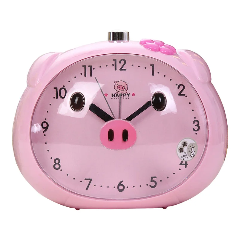 Novelty Speaker Pig Alarm Clock With LED Light Table Clocks Night Light