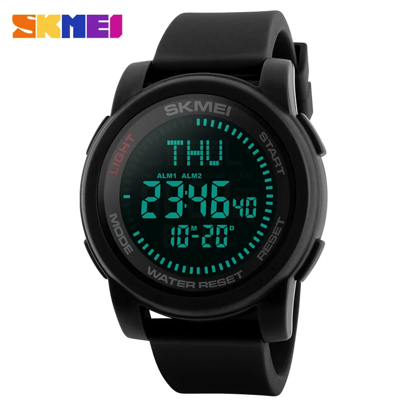 SKMEI Brand Mens Sports Watches Men 5ATM Digital Outdoor Military Watch