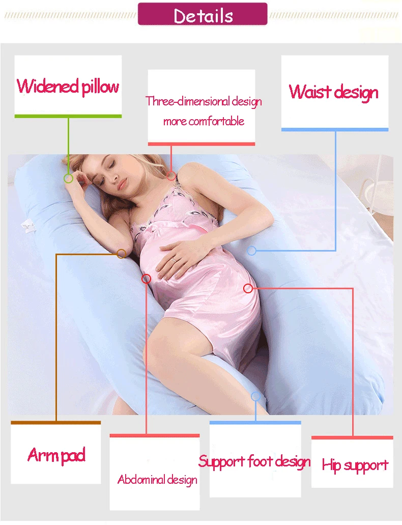 Для беременных женщин подушки для мам u-образные постельные принадлежности боковые шпалы хлопок коврик для беременности