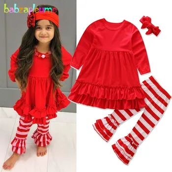 

2PCS/Spring Autumn Baby Girls Boutique Outfits For Kids Clothes Long Sleeve T-shirt+Pants+Headband Children Clothing Sets BC1136