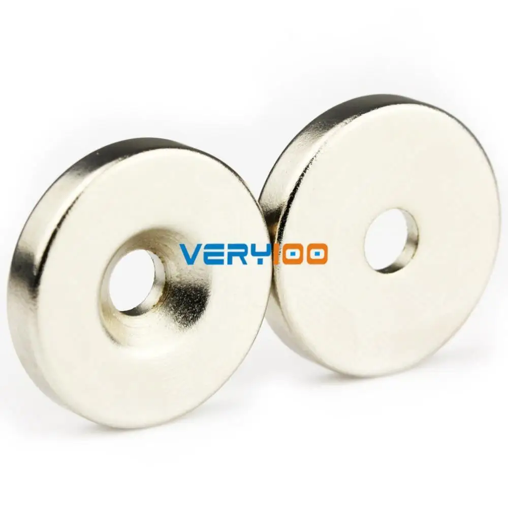 

10pcs N50 Super Strong Round Neodymium Countersunk Ring Magnets 25 x 5 mm Hole: 5mm Rare Earth Free Shipping!