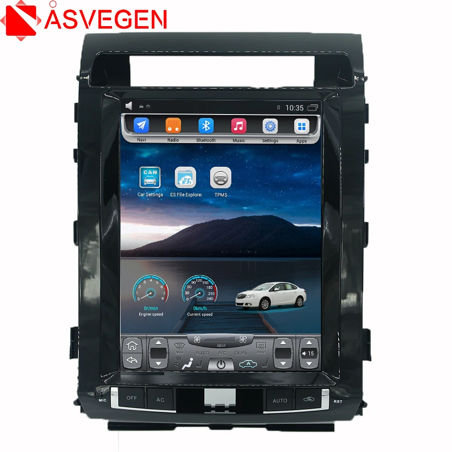

Asvegen 12.1 inch Tesla Style Android Quad Core Car Stereo DVD Player GPS Navigation For TOYOTA LAND CRUISER LC200 2008-2015