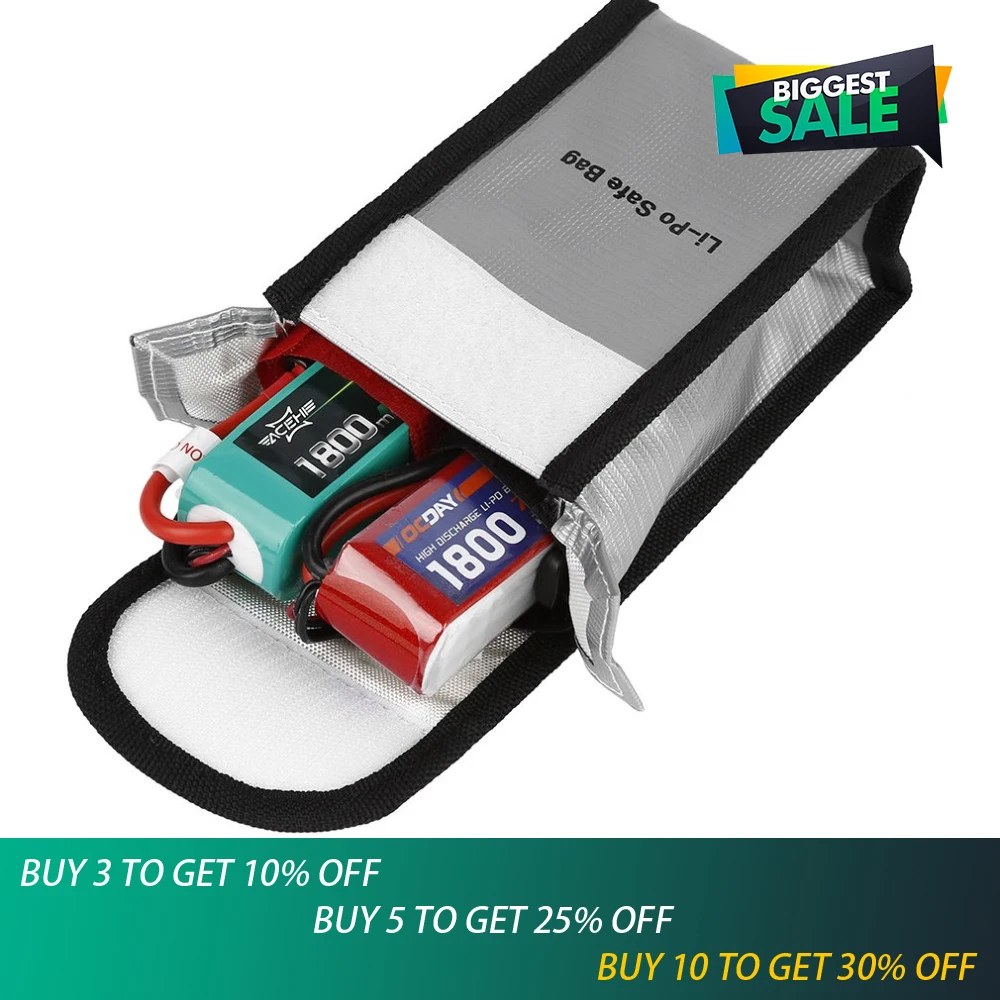 

1pcs Lipo Battery Safety Bag Lipo Battery Guard Bag Charge Sack Battery Protection Bag for LiPo Battery (90mmx55mmx150mm)