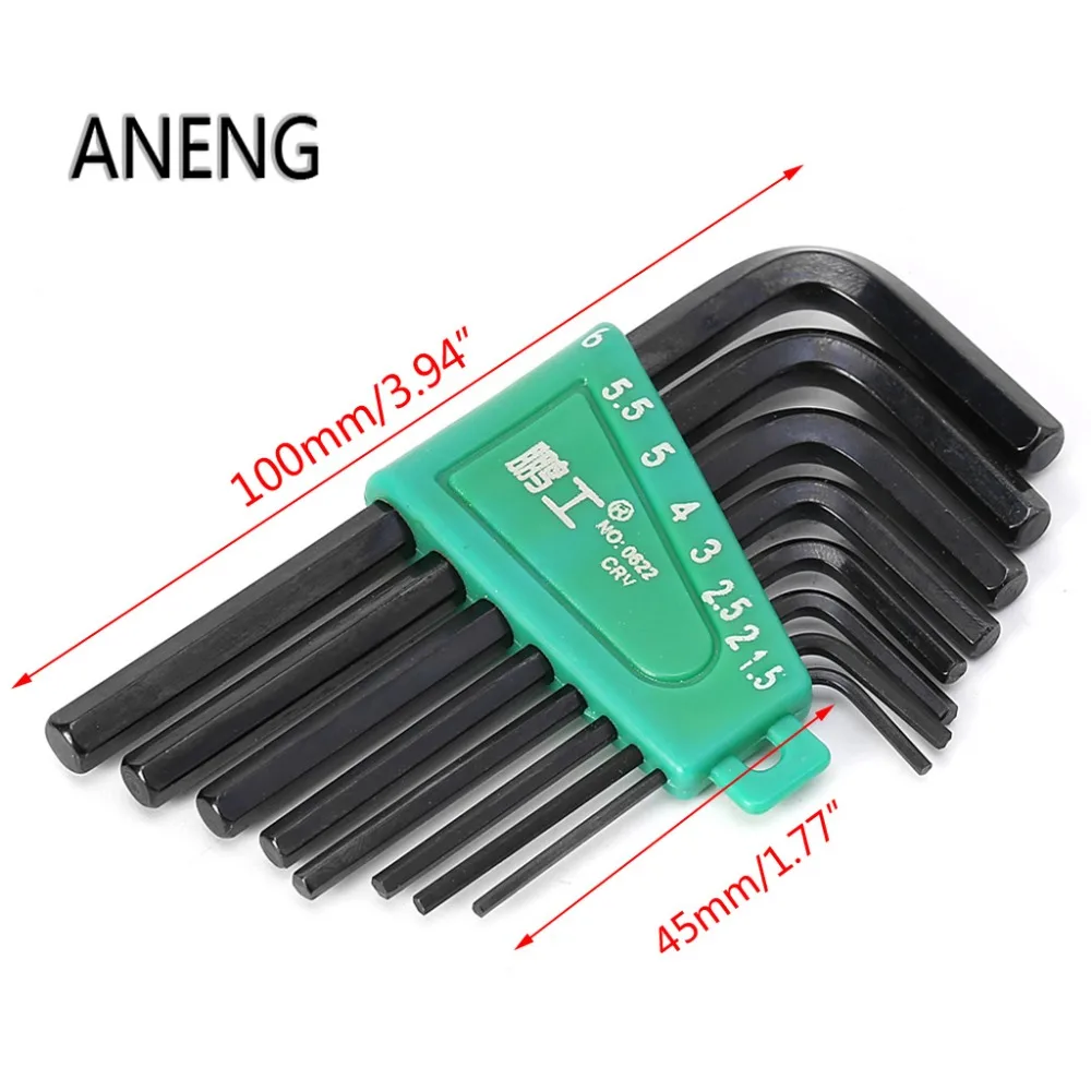 

ANENG 8 Pcs 1.5mm-6mm Hexagon Hex Allen Key Set Wrench Cycling Repair Tool Kit