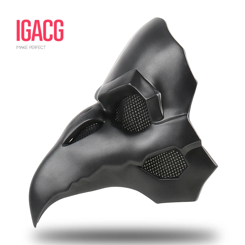 Тип ПВХ! Маска IGACG в стиле панк ворона жнец Nevermore кожаные маски раньше птицы
