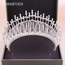 Barroco rainha coroa acessórios de cabelo casamento nupcial pérola tiara cabeça peça prata cor pérola tiara nupcial strass