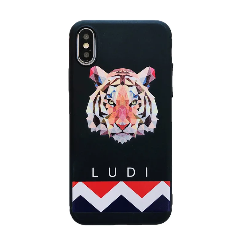 Luxury Tiger Geometric Cute Eyes Design Demons Phone Case for iPhone 7 Case Soft Back Cover for iPhone X XR XS MAX 6 6S 7 8 Plus02