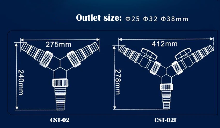 SUNSUN CST-01/CST-01F/CST-02/CST-02F водопроводный фильтр Трехходовой специальный ремень регулирующий клапан диаметр 20 мм/25 мм/32 мм/38 мм