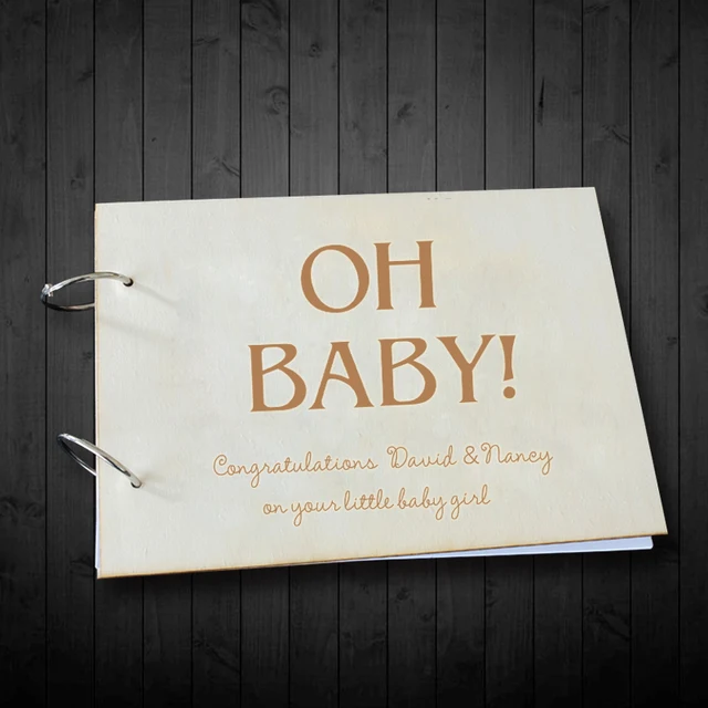 Personalized Guestbook Custom Name And Date Signature Book Oh Baby