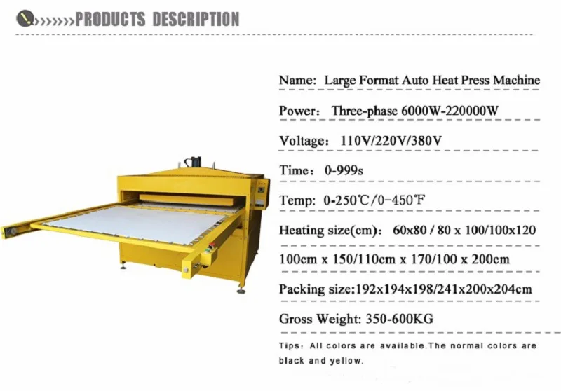 100x150 см (39x59 ") Промышленное использование гидравлическая Автоматическая сублимационная машина передачи тепла более безопасная для