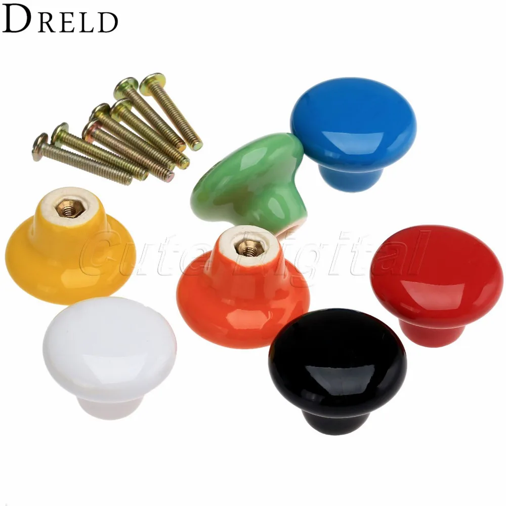 

DRELD Kitchen Furniture Handle Knobs Cabinet Knobs and Handles Ceramic Drawer Closet Cupboard Pulls Handle Furniture Fittings