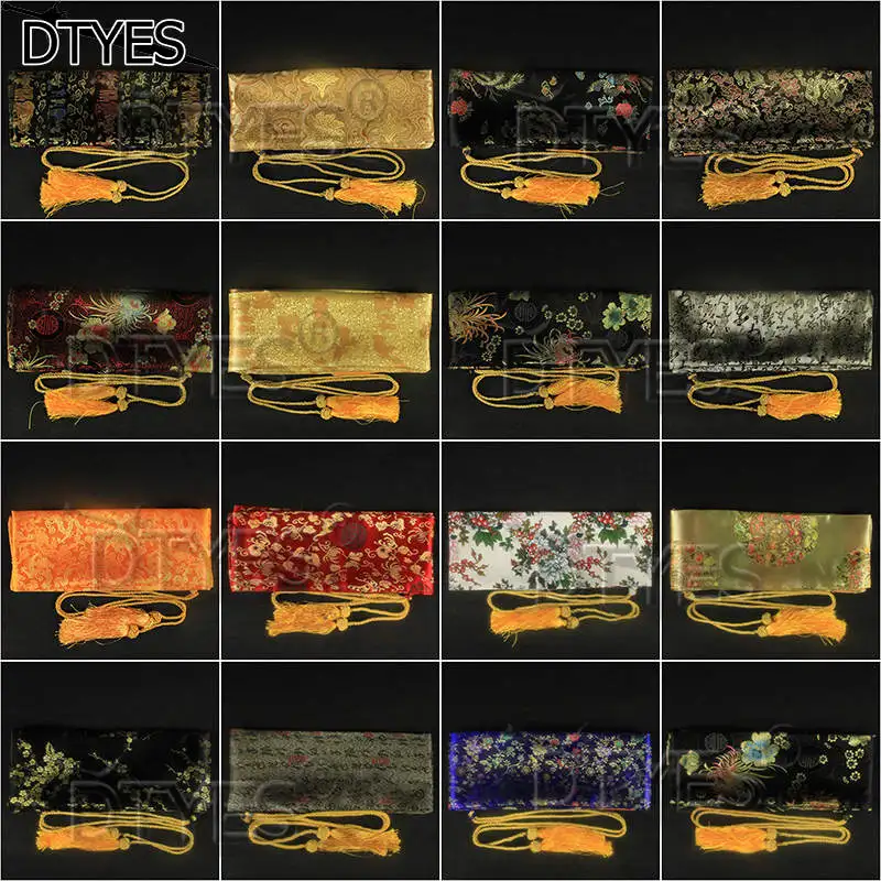 Online Samurai Swords Katana bolsa de algodón de seda amarillo Katana Espada Samurai Japonesa bolsa envuelto la Espada y fácil de llevar SB01 SB16
