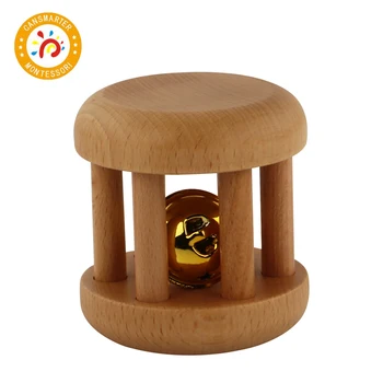 Montessori Material Baby Toys Bells with Ribbon Wooden Toy Preschool Education individual experiences with montessori and traditional education
