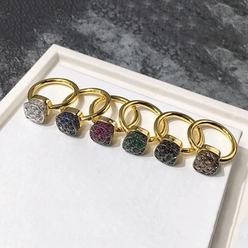 

Charm style 3 Kinds of Plating coat with 7 Colors stone Zircon Crystal Hive Ring For Women Holiday Gifts