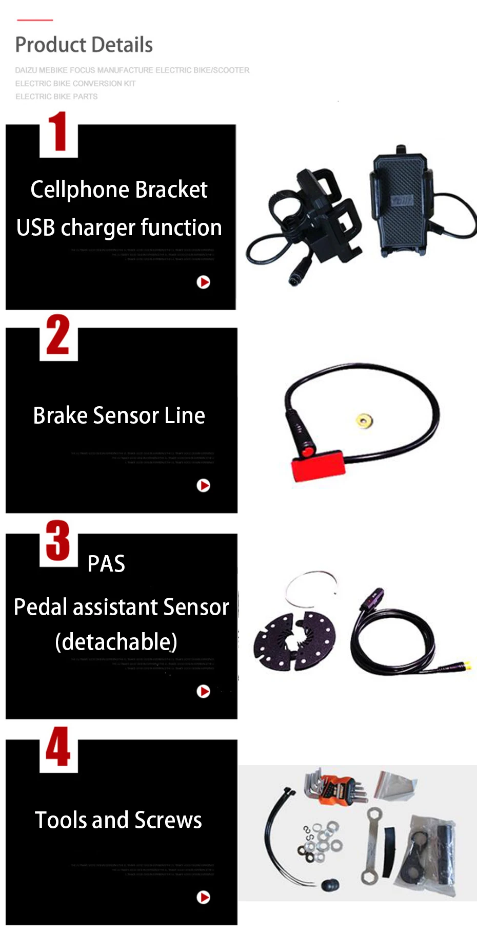 Excellent High Quality 36V Front iMortor wheel Electric Bike Conversion Kit with 20" 24" 26" 700C Motor Wheel e Bike Conversion Kit 7