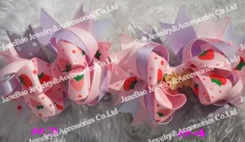 

free shipping 30pcs 4.5'' Sweet Strawberry Hair Bow newest popular hair bows girl hair accesories