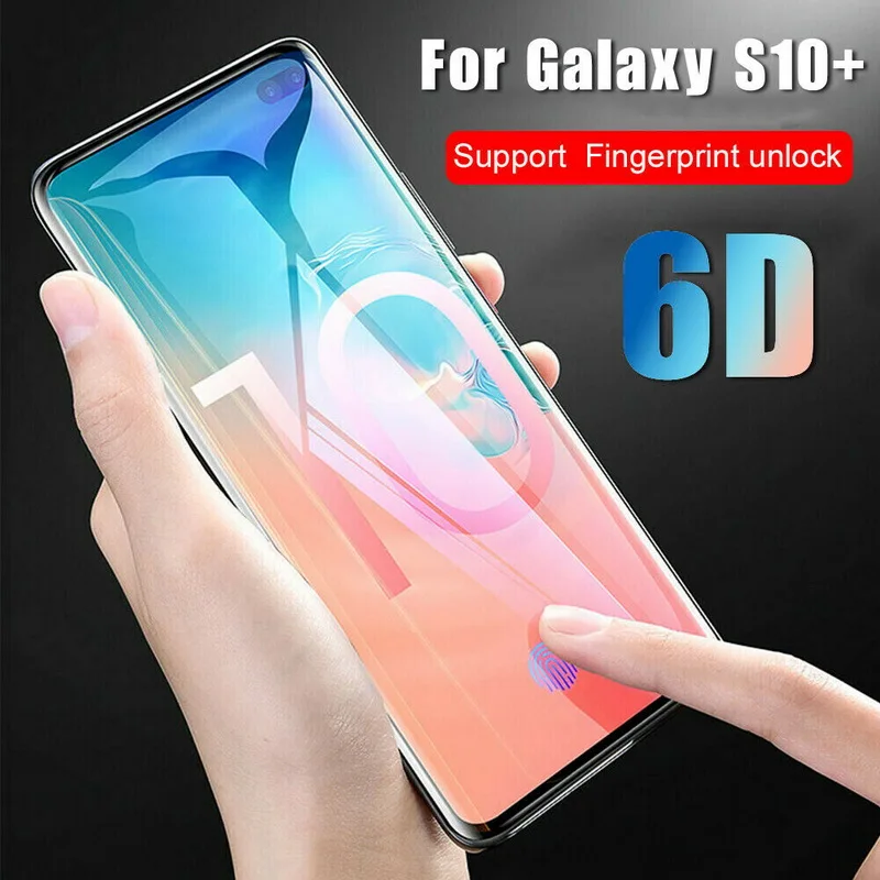 

YISHANGOU 6D Curved Protector tempered Glass unlocked version for Samsung S10 S10 PLUS NOTE 10 PRO Protector screen cover