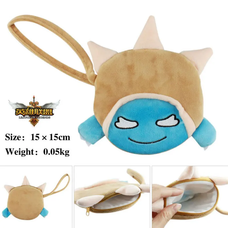 Velvet Coin Wallet Pocket Cartoon Face Advanture Time League of Legends font b Minecraft b font