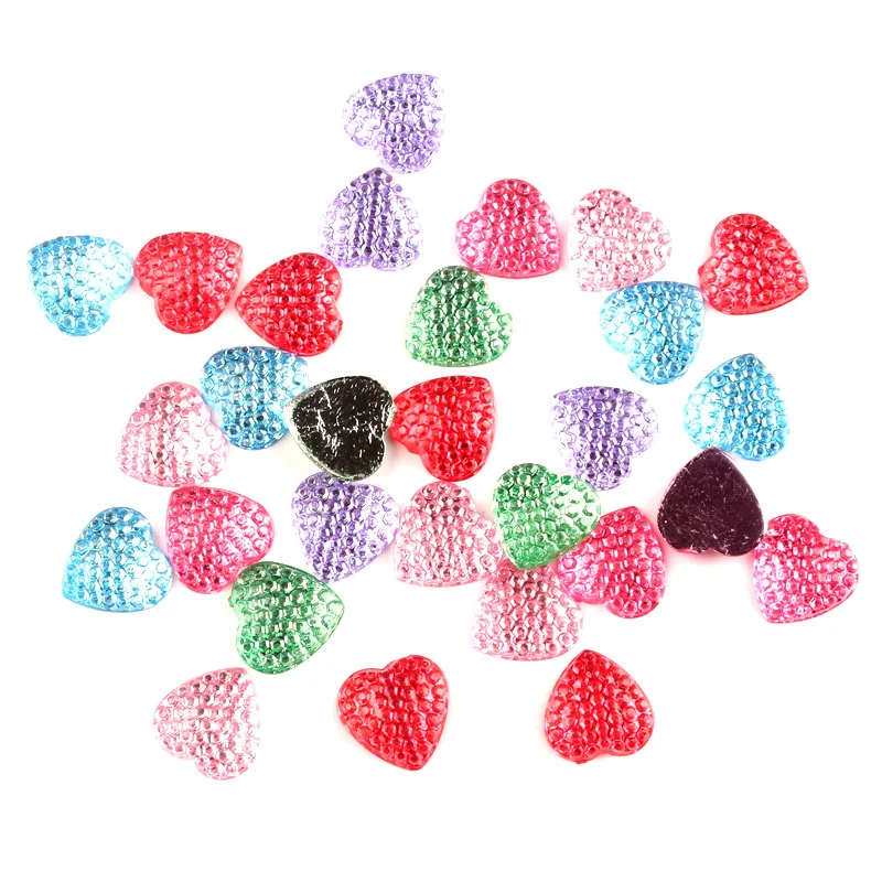 

LF 100Pcs Mixed 14x14mm Heart Crystal Resin Cabochon Flatback Decoration Crafts Embellishments For Scrapbooking Diy Accessories