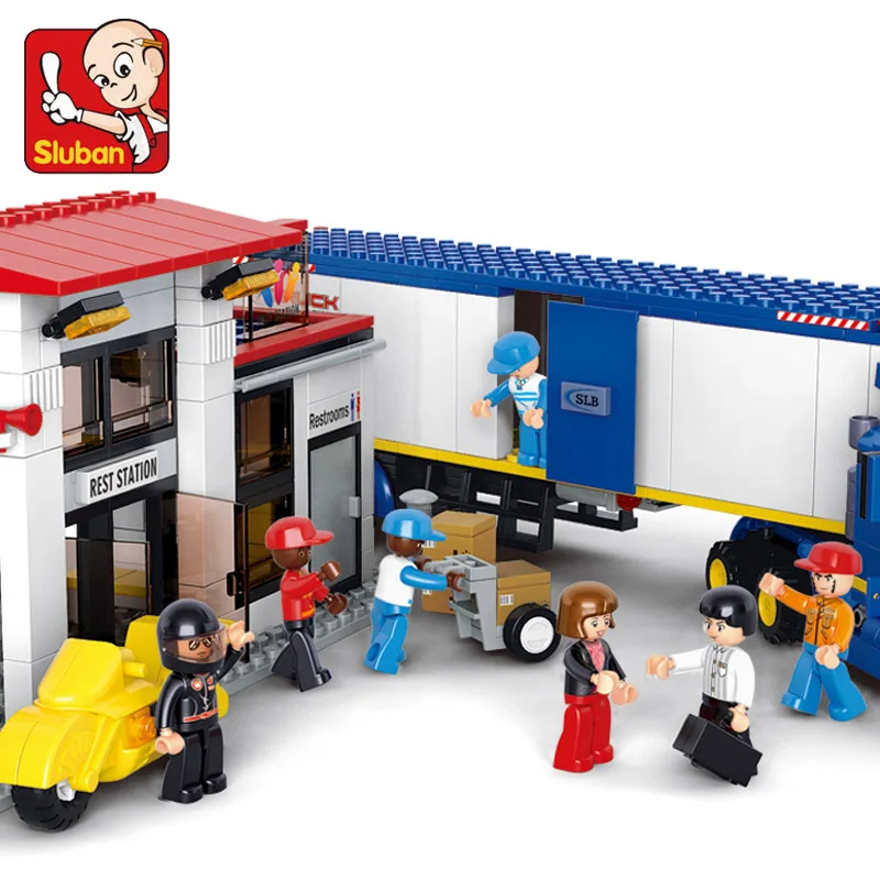 Sluban Models Building toy Compatible with Lego B0318 537pcs Van Freight Truck Blocks Toys Hobbies For Child Model Building Kits Sluban Models Building toy Compatible with Lego B0318 537pcs Van Freight Truck Blocks Toys Hobbies For Child Model Building Kits