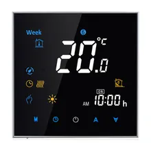 95~240VAC Colorful Letter Negative Screen 5+2 Weekly Programmable 16A Electric Underfloor Heating Room Thermostat without Wifi