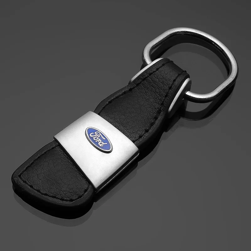 

Genuine Leather AUTO Key Chain,Luxury Premium Cowhide,Car Logo Keyring Keychain Key fob For Ford
