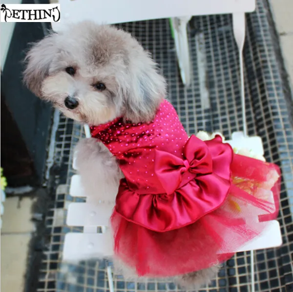

Dog Puppy Wedding Party Lace Skirt Clothes small dog dress Pet Apparel Pet Clothing Skirt Girl Princess Bride Skirt