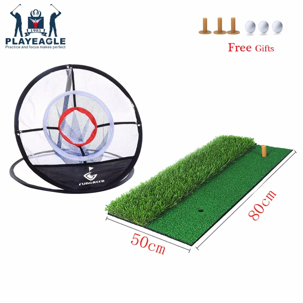 FUNGREEN Backyard Golf Mat 50x80cm Indoor Golf Chipping Net and Mat