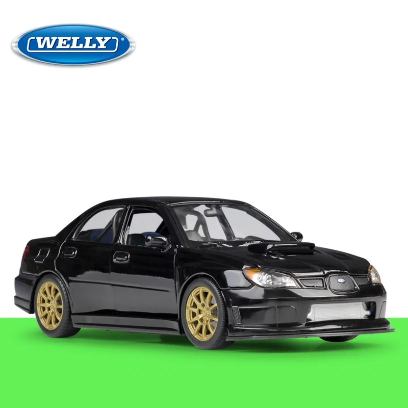 1:24 Welly Subaru Impreza WRX STI синяя/черная модель автомобиля под давлением|Наземный