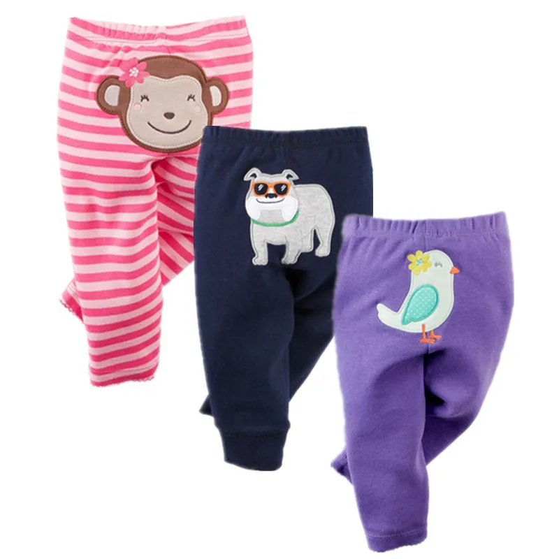 3PCS Cotton Baby Pants Spring Baby Girl Clothes Cartoon Newborn Bebe Trousers Baby Boy Clothes Infant Clothing Toddler Leggings
