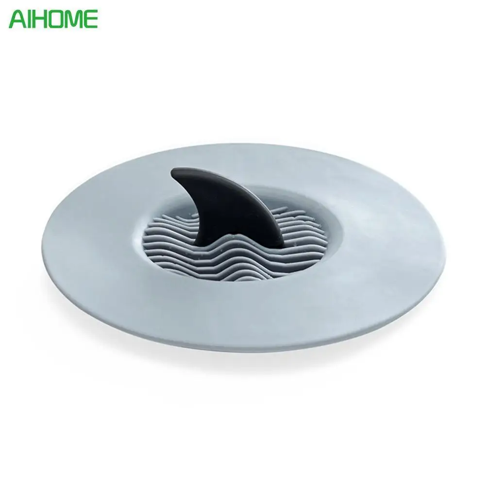 

TPR Shark Fins Kitchen Sink Drain Plugs Strainers Sewer Hair Filter Collect Bath Drain Stopper Sink Floor Drain Plug