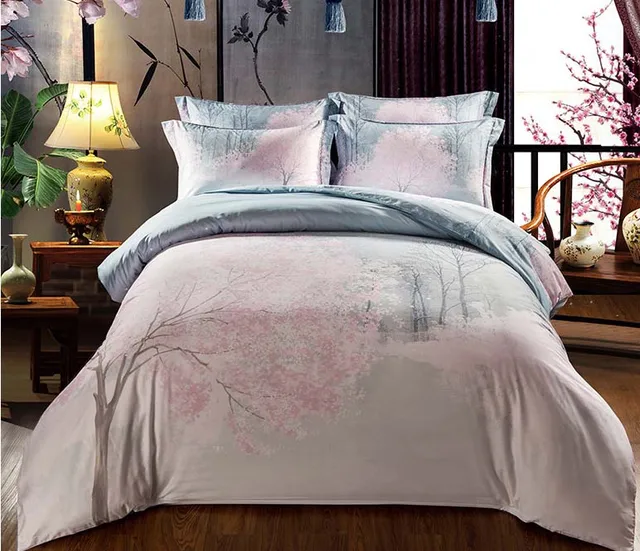 High end printing Ethnic wind Double bed 4pcs Bedding sets Luxury