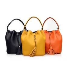 European and American Fashion Leather Handbags New Women’s Packet Header Layer Of Leather Messenger Bag Handbag Bucket Bag 8938