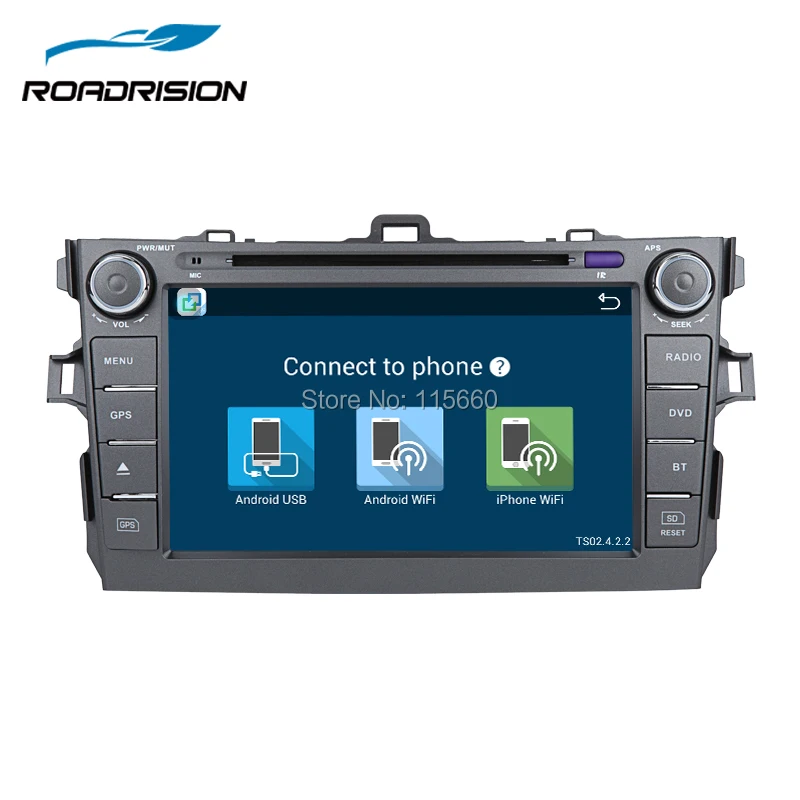 Автомобильный DVD плеер RoadRision 8 &quotAndroid 6 0 для Toyota Corolla 2007 2011 Bluetooth gps навигация радио