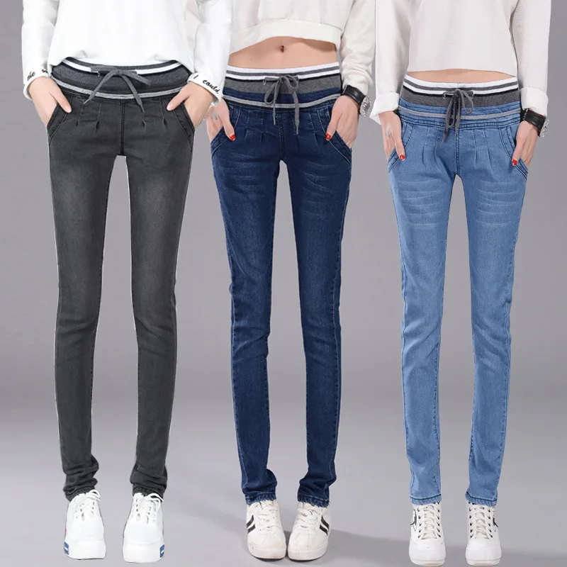 

6 EXTRA LARGE New Jeans Spring Autumn Women Jeans Stretch Skinny Pencil Pants Denim 3 Color Casual Plus Size Trousers pantalone