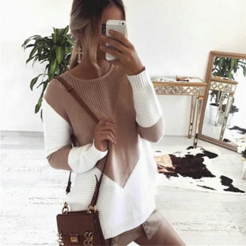 

2018 Korean Autumn Winter Knitted Sweaters for Woman Pull Femme Slim Hollow sweater Long Sleeve Sweaters female casual jumper